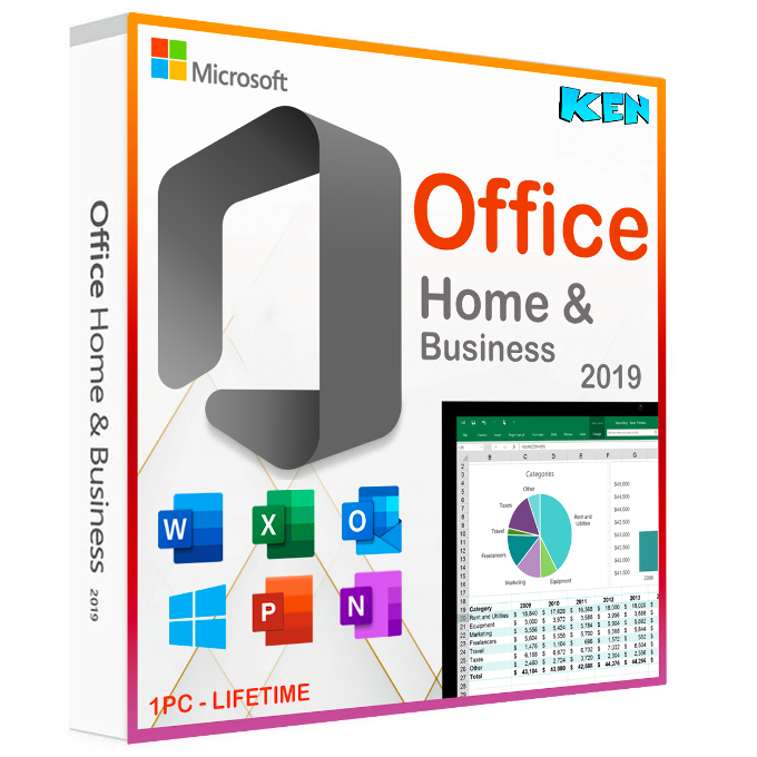 Office 2019 Home & Business Product Key For 1 MAC/PC , Lifetime